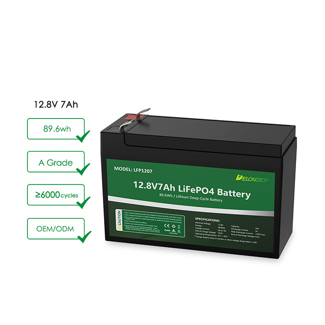 Batterie au lithium-ion rechargeable à cycle profond Lifepo4 12v 7ah